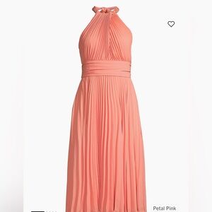 Emanuel Ungaro Amanda Pleated Halter Midi Dress
